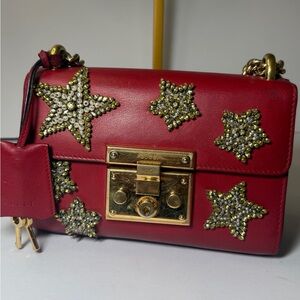Gucci Red CrossBag with Star Accents